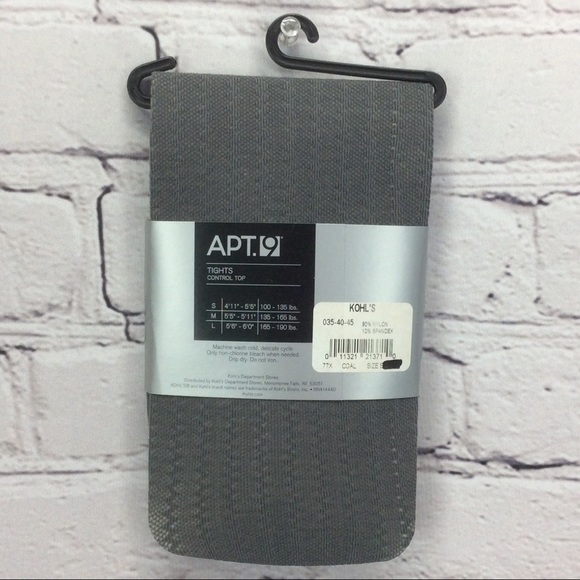 Apt. 9 Control Top Gray Tights Textured Pattern Light Academia Various Sizes NWT - Picture 2 of 6